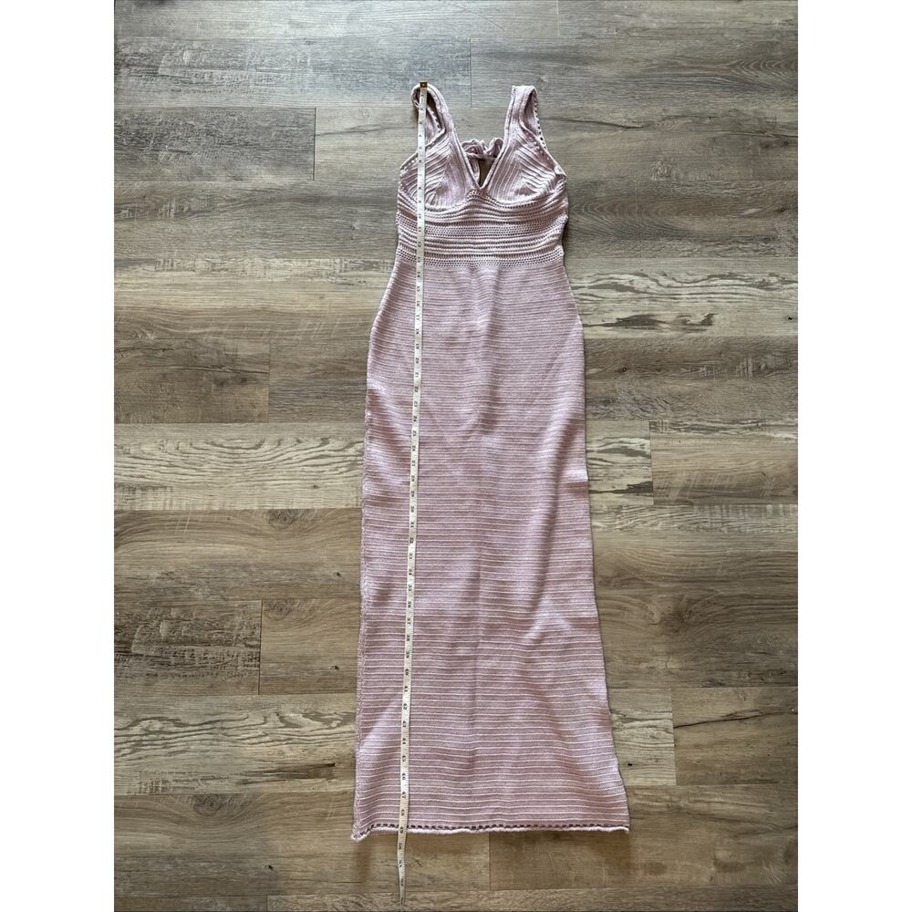 Torn by Ronny Kobo Crochet Knit V-Nec Midi Dress New Without Tag Size S